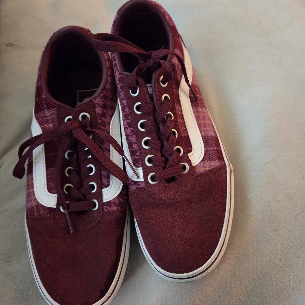 Vans Ward Platform Plaid/Houndstooth and White Sneakers